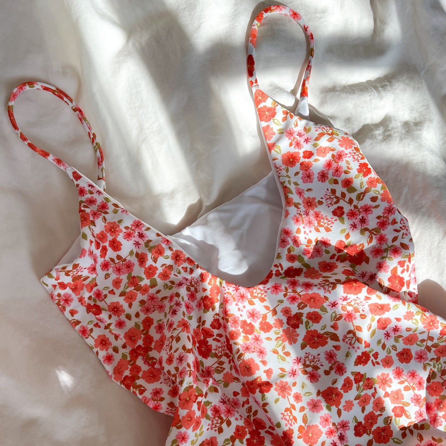 High Cut One Piece - Orange Bloom